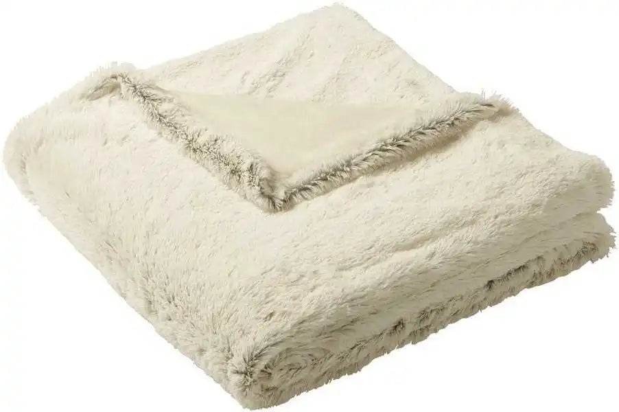 Port Authority Bp45 Faux Fur Blanket Marshmallow Light Gray / Osfa