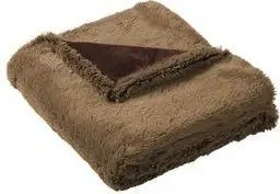 Port Authority Bp45 Faux Fur Blanket - Shadow Gray Deep Black
