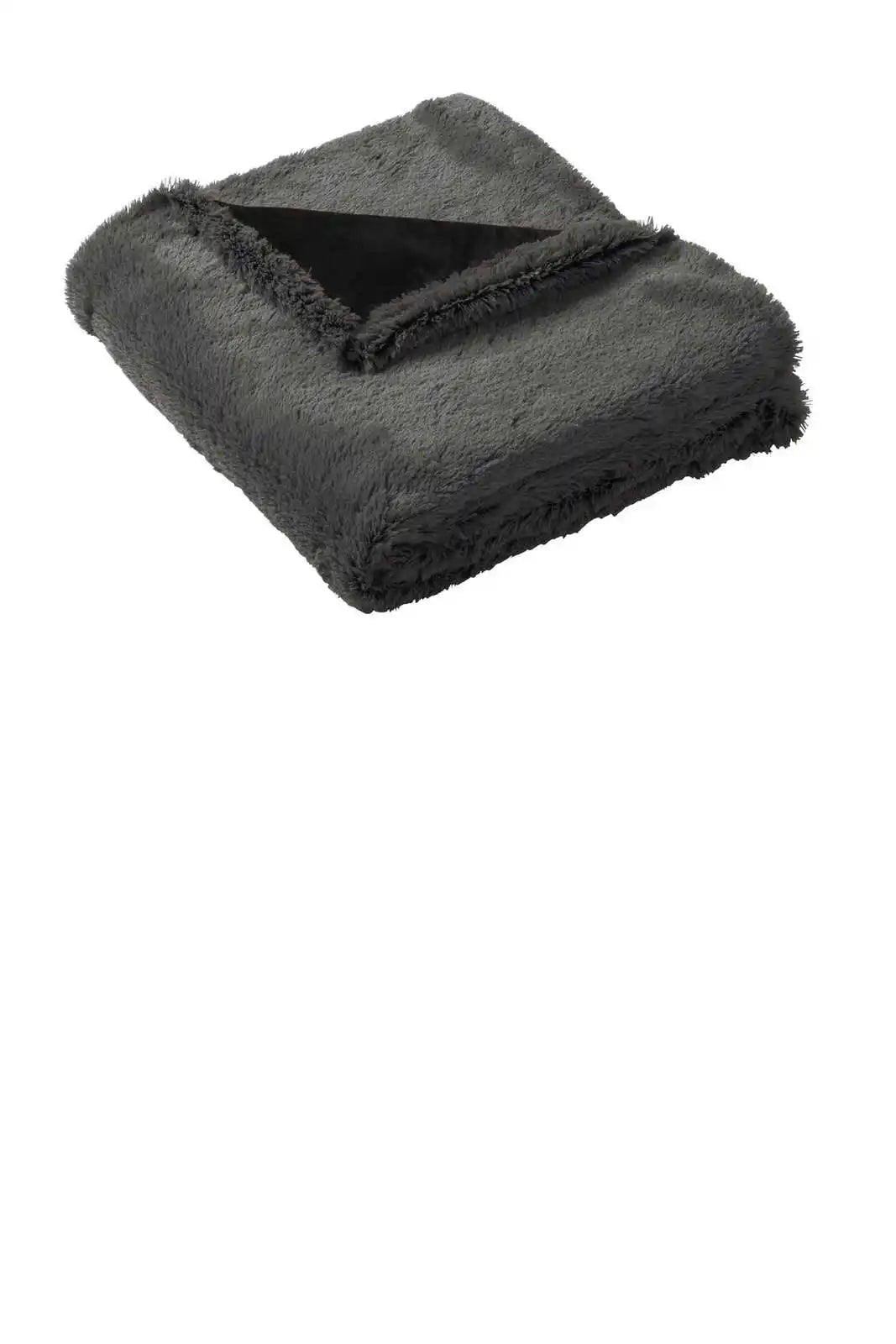 Port Authority Bp45 Faux Fur Blanket - Shadow Gray/ Deep Black - Gray / Osfa