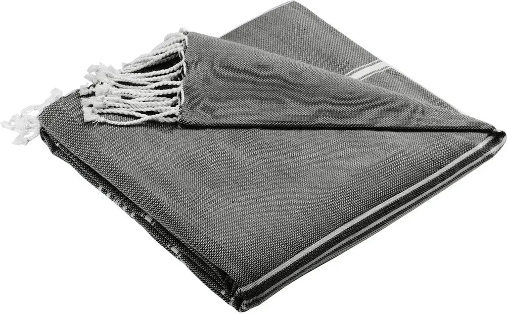 Port Authority Bp90 Cali Throw Blanket - Deep Black White - Black/