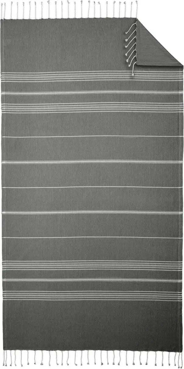 Port Authority Bp90 Cali Throw Blanket - Deep Black White - Black/
