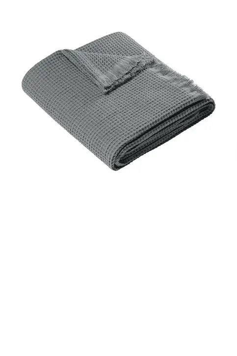 Port Authority Bp92 Waffle Throw Blanket - Gusty Gray