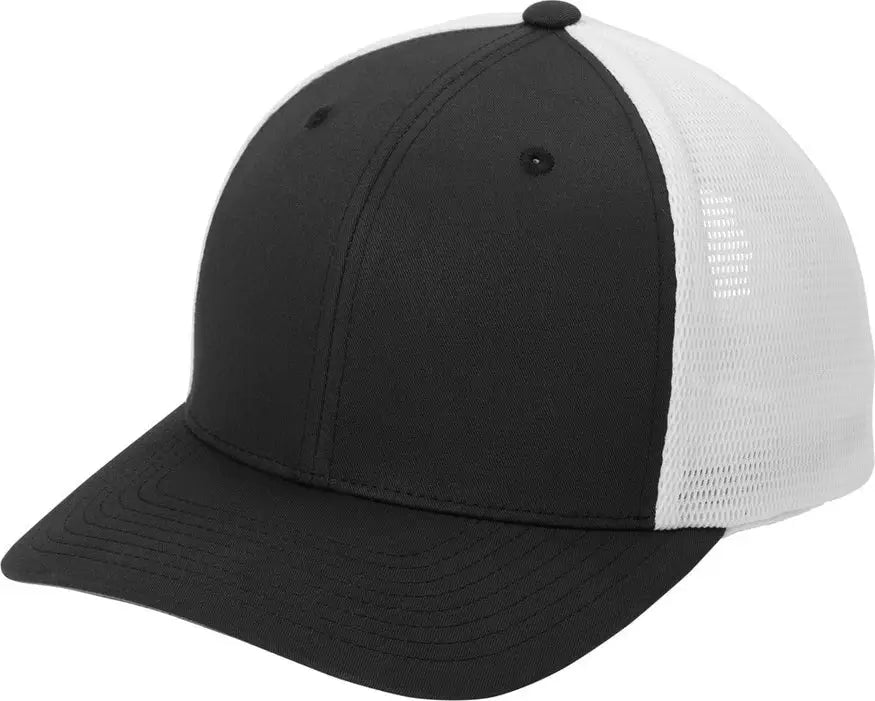 Port Authority C110 Flexfit 110 Mesh Cap - Black White