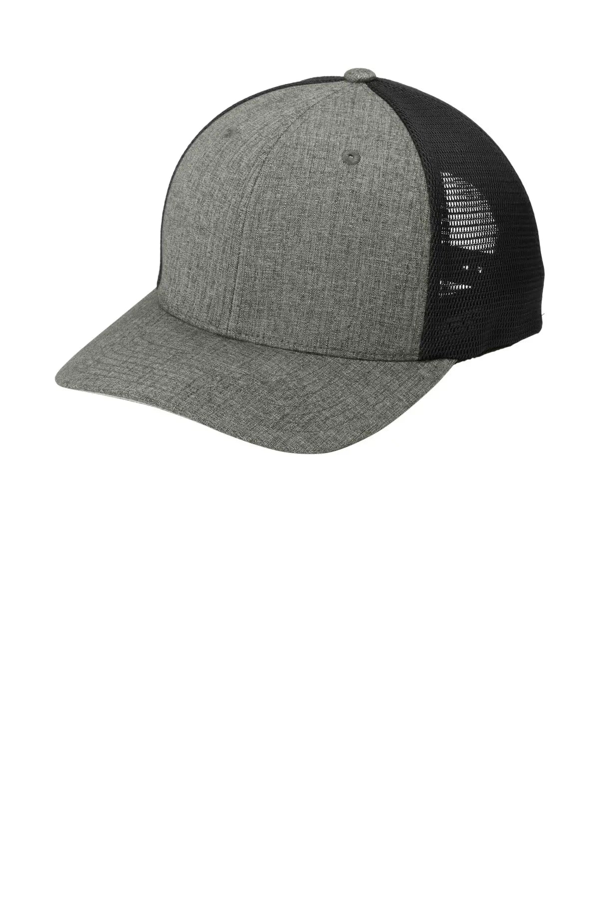 Port Authority C110 Flexfit 110 Mesh Cap - Heather Graphite Black