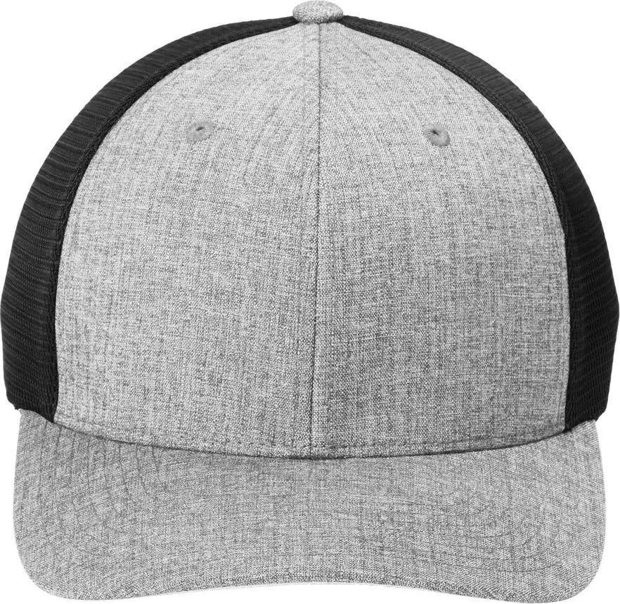 Port Authority C110 Flexfit 110 Mesh Cap - Heather Silver Black - Silver/ / Adult Osfa