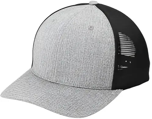 Port Authority C110 Flexfit 110 Mesh Cap - Heather Silver Black - Silver/ / Adult Osfa