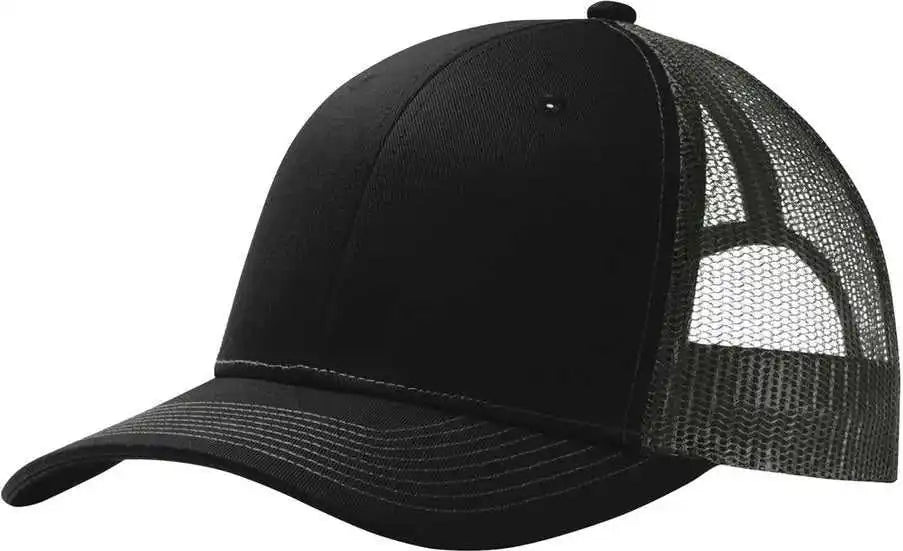 Port Authority C112 Snapback Trucker Cap - Black/ Grey Steel - Osfa