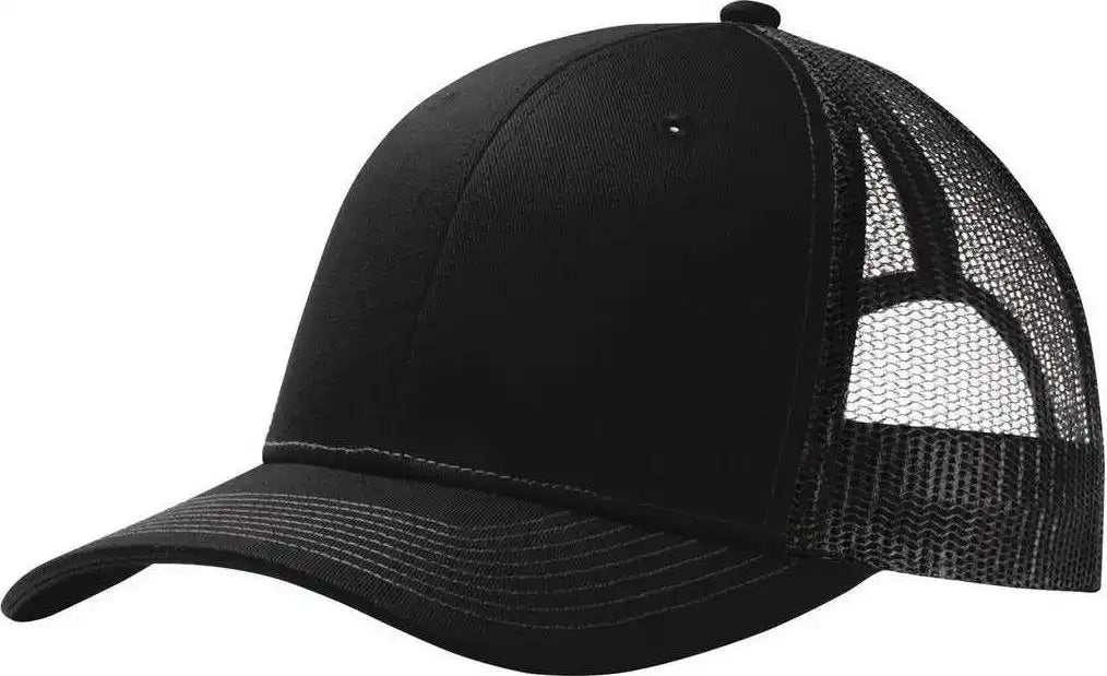 Port Authority C112 Snapback Trucker Cap - Black - one Size Fits Most