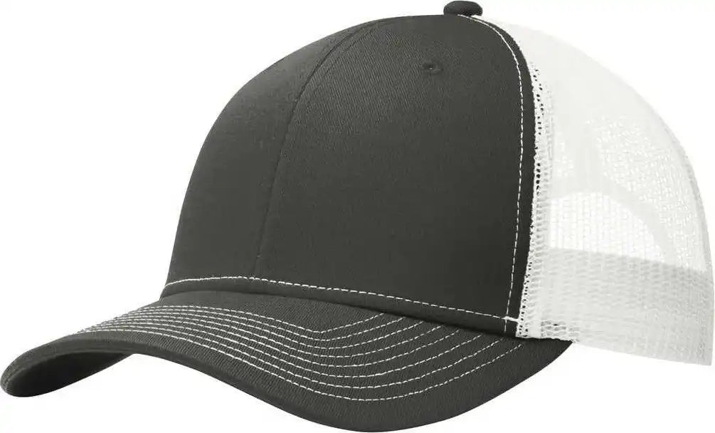 Port Authority C112 Snapback Trucker Cap Gray Steel White Dark / one Size Fits Most