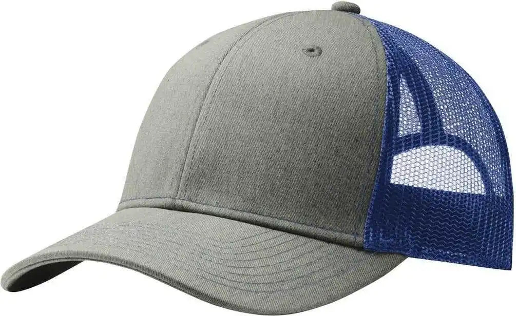 Port Authority C112 Snapback Trucker Cap - Heather Gray Patriot Blue - Navy / one Size Fits Most