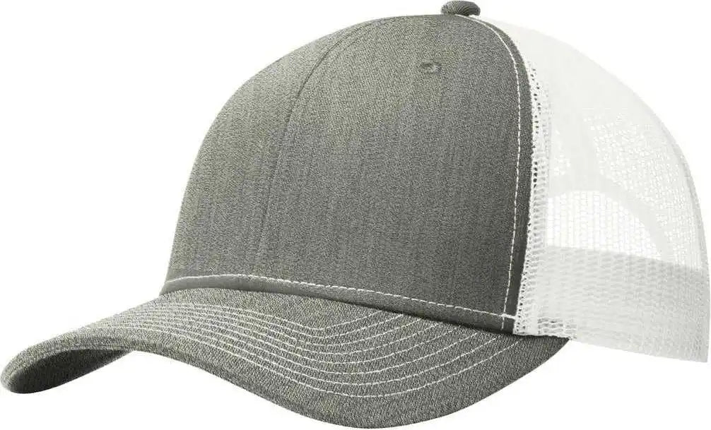 Port Authority C112 Snapback Trucker Cap - Heather Gray White - one Size Fits Most