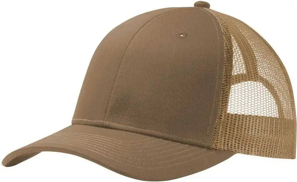 Port Authority C112 Snapback Trucker Cap Woodland Brown / one Size Fits Most