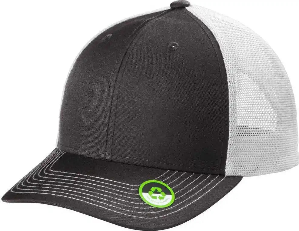Port Authority C112eco Eco Snapback Trucker Cap - Smoke Gray White - Dark / Osfa