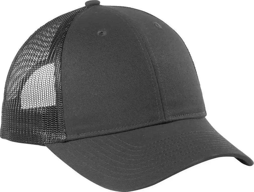 Port Authority C112lp Low-profile Snapback Trucker Cap - Gray Steel - Dark / Osfm