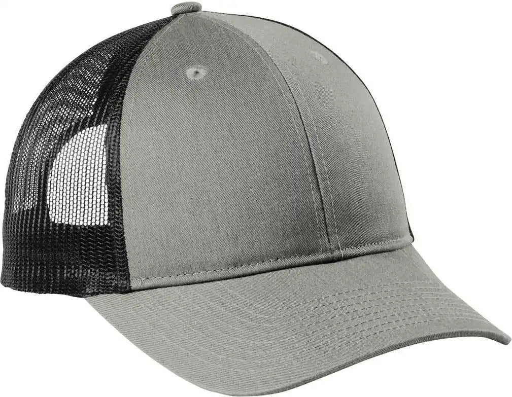 Port Authority C112lp Low Profile Snapback Trucker Cap Heather Gray Black / Osfm