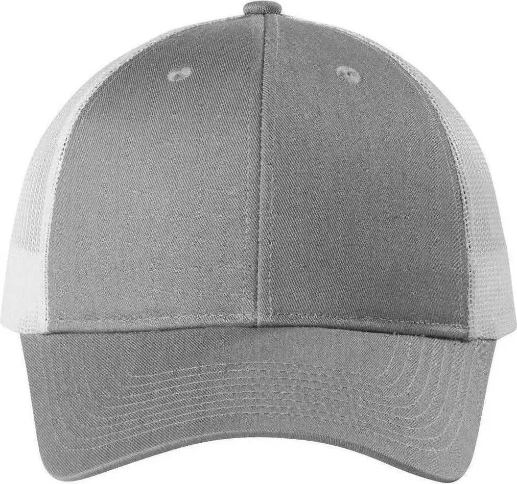 Port Authority C112lp Low-profile Snapback Trucker Cap - Heather Gray White - Osfm