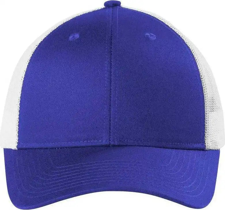 Port Authority C112lp Low Profile Snapback Trucker Cap Patriot Blue White Navy / Osfm