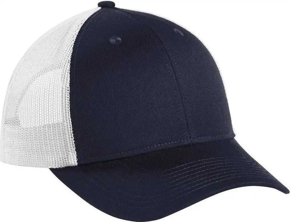 Port Authority C112lp Low Profile Snapback Trucker Cap Rich Navy White / Osfm