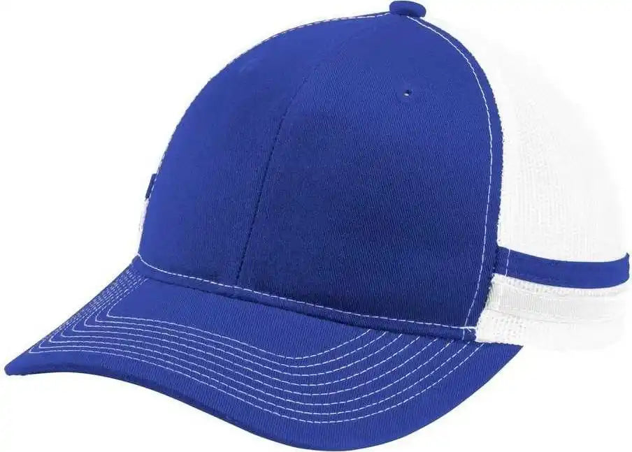 Port Authority C113 Two-stripe Snapback Trucker Cap - Patriot Blue White - Navy White / one Size Fits Most