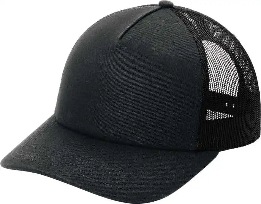 Port Authority C115lp Low-profile Snapback 5-panel Trucker Cap - Blk/blk - Osfa
