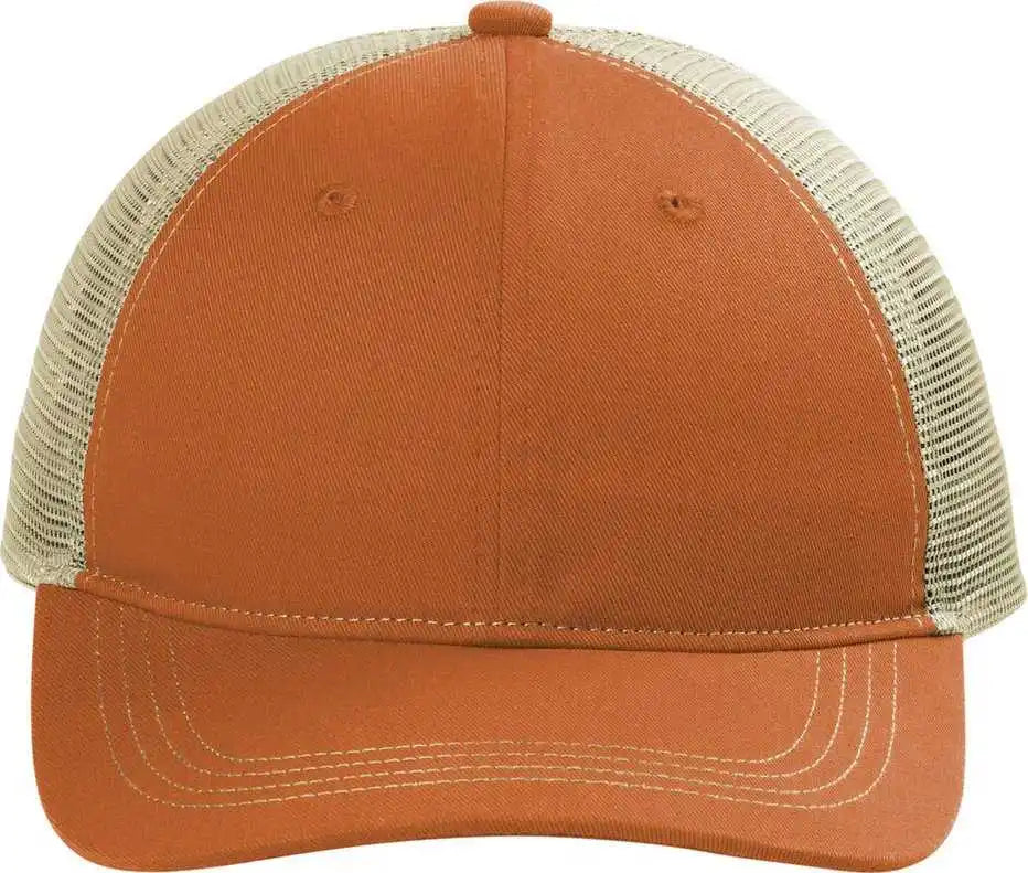 Port Authority C119 Unstructured Snapback Trucker Cap - Txorg/tan - Osfa