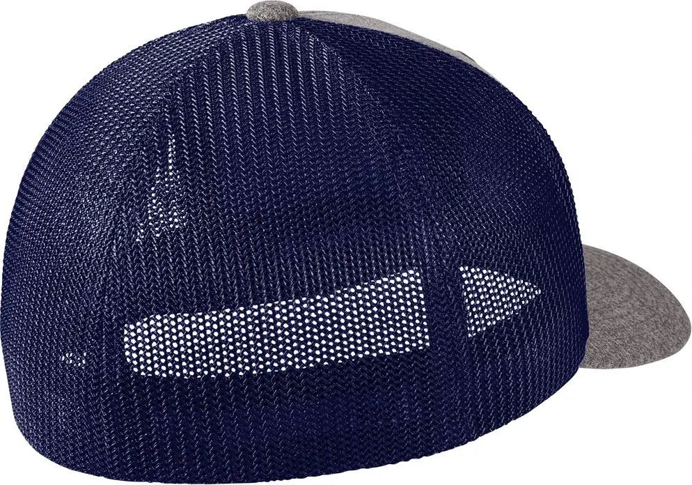 Port Authority C302 Flexfit Melange Mesh Back Trucker Cap - True Navy Gray Heather