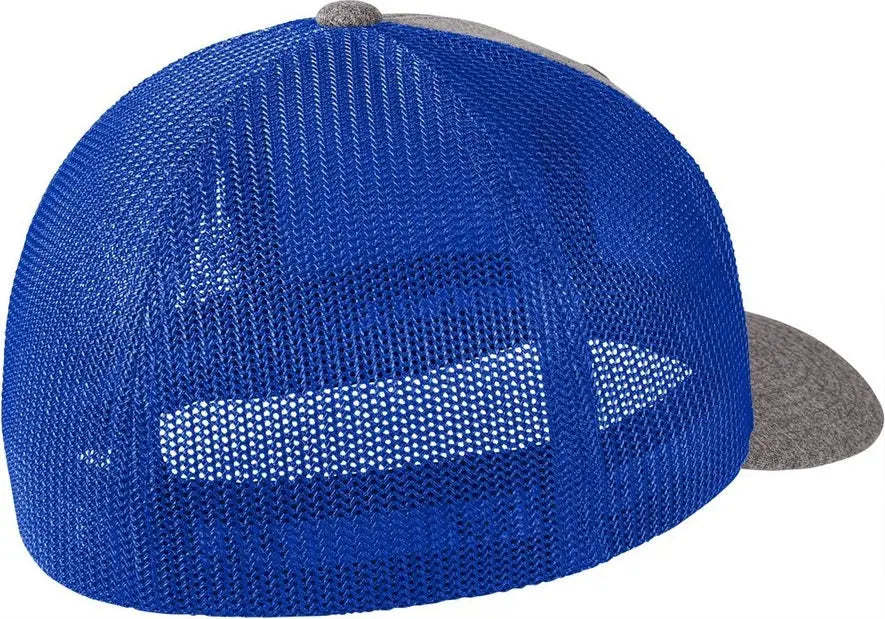 Port Authority C302 Flexfit Melange Mesh Back Trucker Cap - True Royal Gray Heather