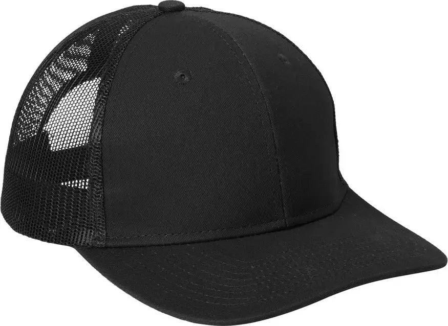 Port Authority C402 Snapback Trucker Cap - Black - Adult Osfa