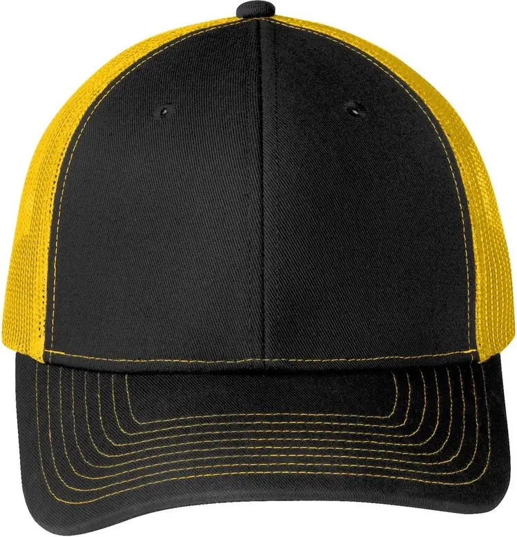 Port Authority C402 Snapback Trucker Cap - Black Gold