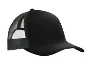 Port Authority C402 Snapback Trucker Cap - Black Gray Steel