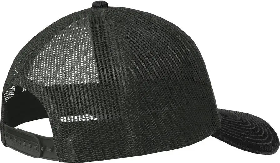 Port Authority C402 Snapback Trucker Cap - Black Gray Steel