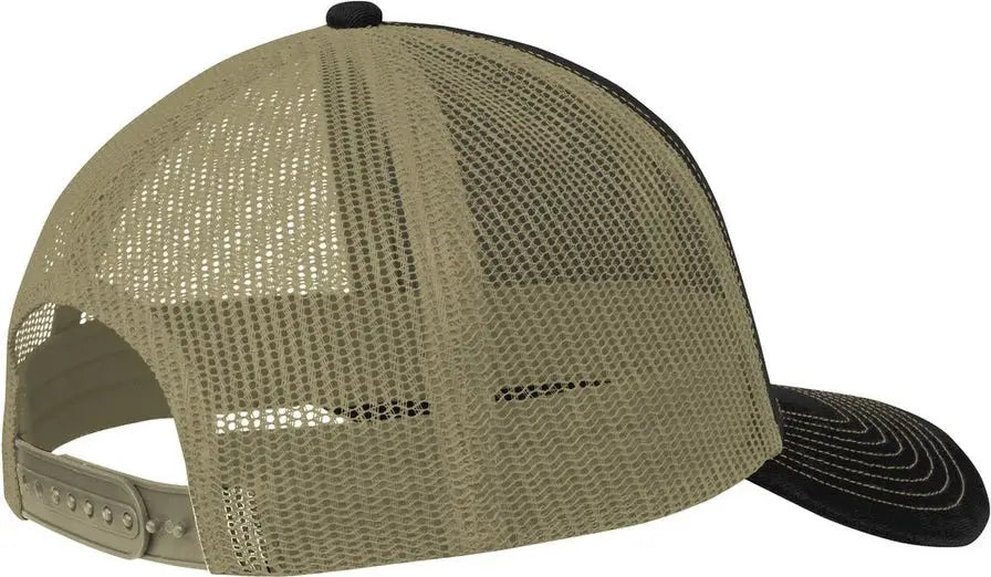 Port Authority C402 Snapback Trucker Cap - Black Tan