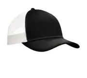 Port Authority C402 Snapback Trucker Cap - Black White
