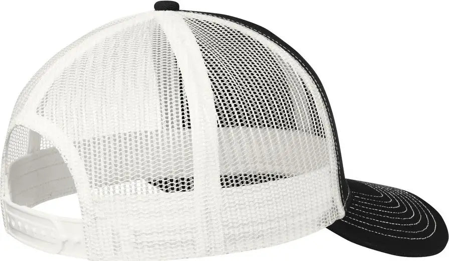 Port Authority C402 Snapback Trucker Cap - Black White