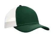 Port Authority C402 Snapback Trucker Cap - Dark Green White