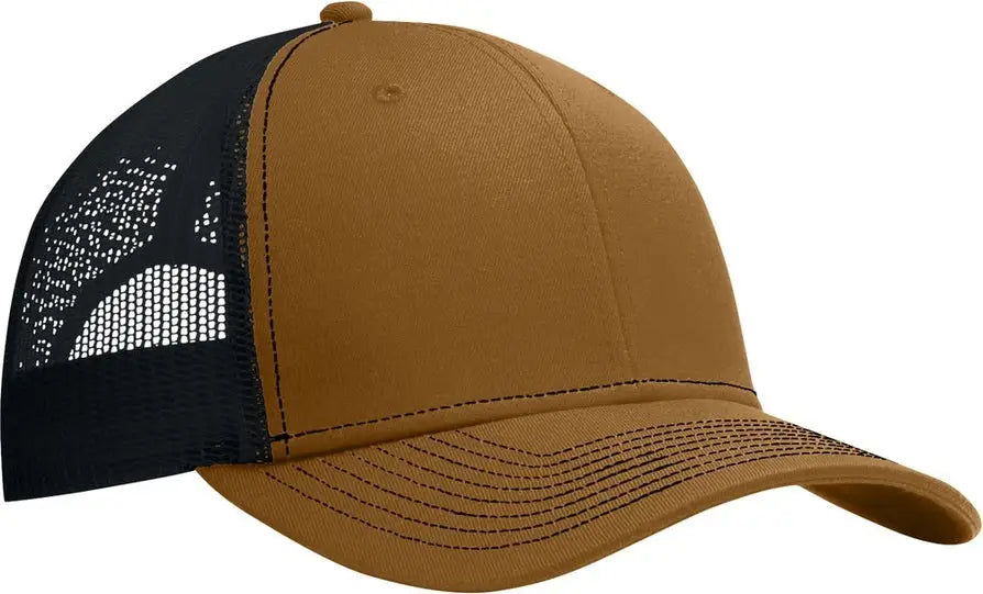 Port Authority C402 Snapback Trucker Cap - Duck Brown Black - Brown/ / Adult Osfa