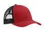 Port Authority C402 Snapback Trucker Cap - Flame Red Black