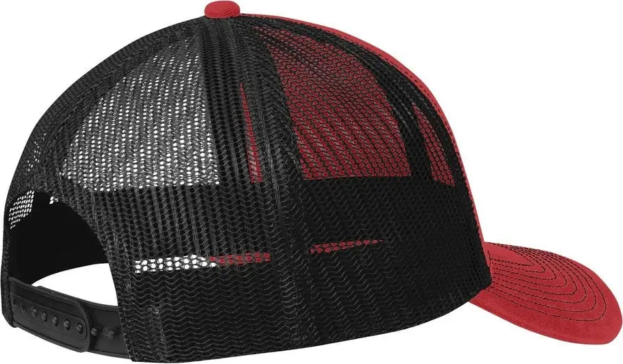 Port Authority C402 Snapback Trucker Cap - Flame Red Black