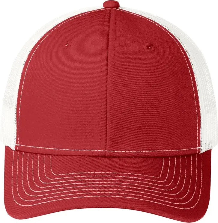 Port Authority C402 Snapback Trucker Cap - Flame Red White - Red/ / Adult Osfa