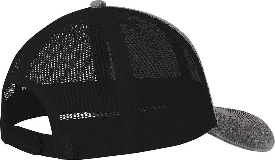 Port Authority C402 Snapback Trucker Cap - Gray Steel Black