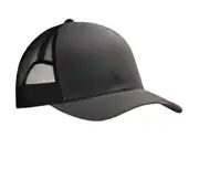 Port Authority C402 Snapback Trucker Cap - Gray Steel Black - Steel/ / Adult Osfa