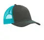 Port Authority C402 Snapback Trucker Cap - Gray Steel Neon Blue