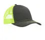 Port Authority C402 Snapback Trucker Cap - Gray Steel Neon Yellow