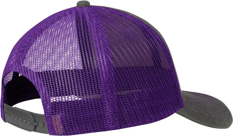 Port Authority C402 Snapback Trucker Cap - Gray Steel Purple