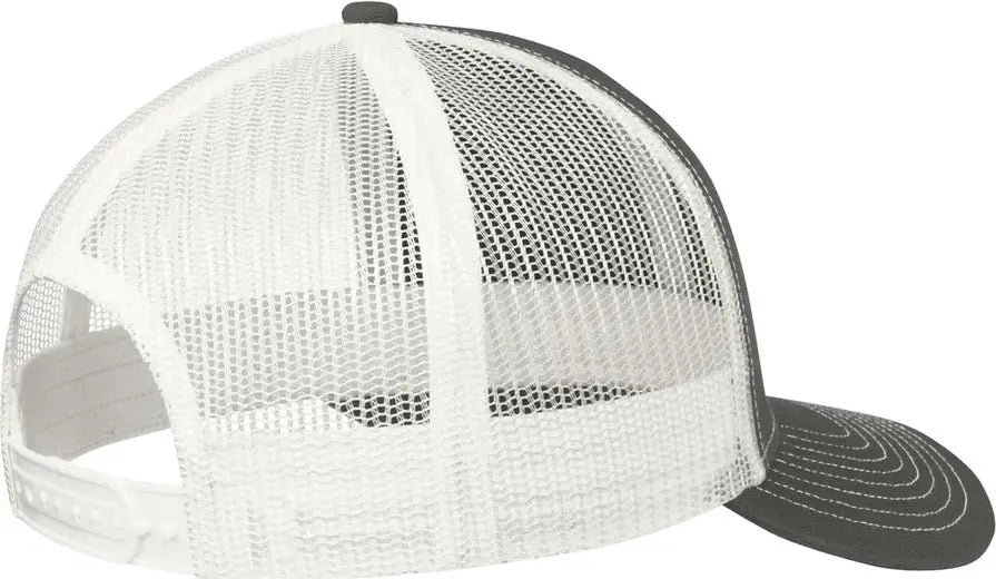 Port Authority C402 Snapback Trucker Cap - Gray Steel White