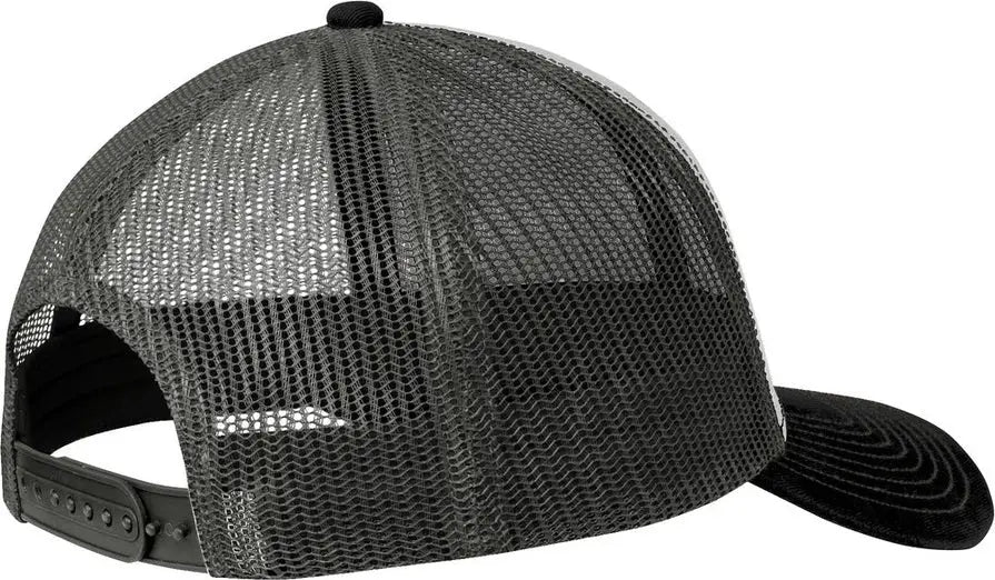 Port Authority C402 Snapback Trucker Cap - Gusty Gray Black Steel