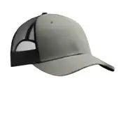 Port Authority C402 Snapback Trucker Cap - Heather Gray Black