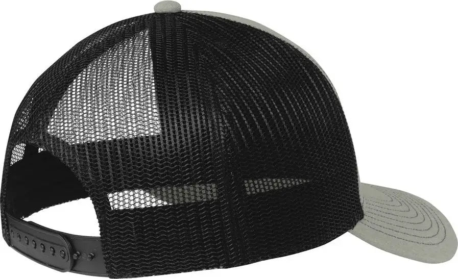 Port Authority C402 Snapback Trucker Cap - Heather Gray Black - Gray/ / Adult Osfa