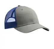 Port Authority C402 Snapback Trucker Cap - Heather Gray Patriot Blue - Gray/ / Adult Osfa