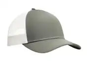 Port Authority C402 Snapback Trucker Cap - Heather Gray White